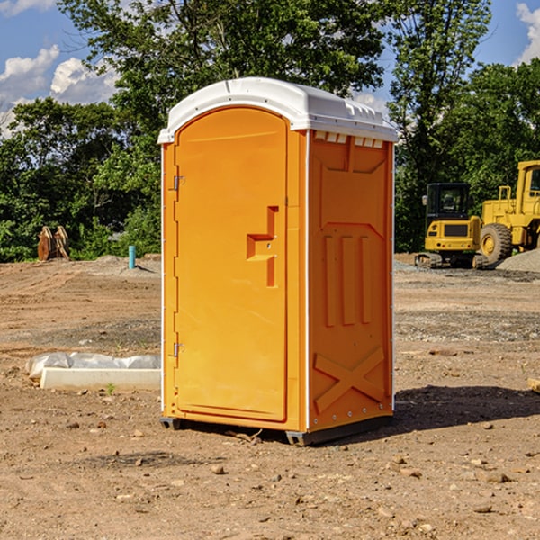 how often are the porta potties cleaned and serviced during a rental period in Elvaston